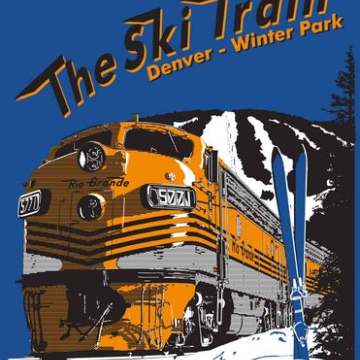 Ski Train Art Print